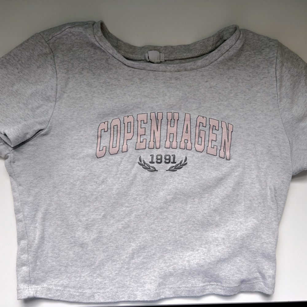 Light Gray Garage Baby Tee Crop Top